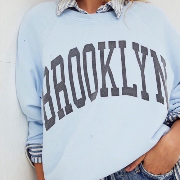Free People Retro Brand Brooklyn Sweatshirt M - Picture 2 of 4